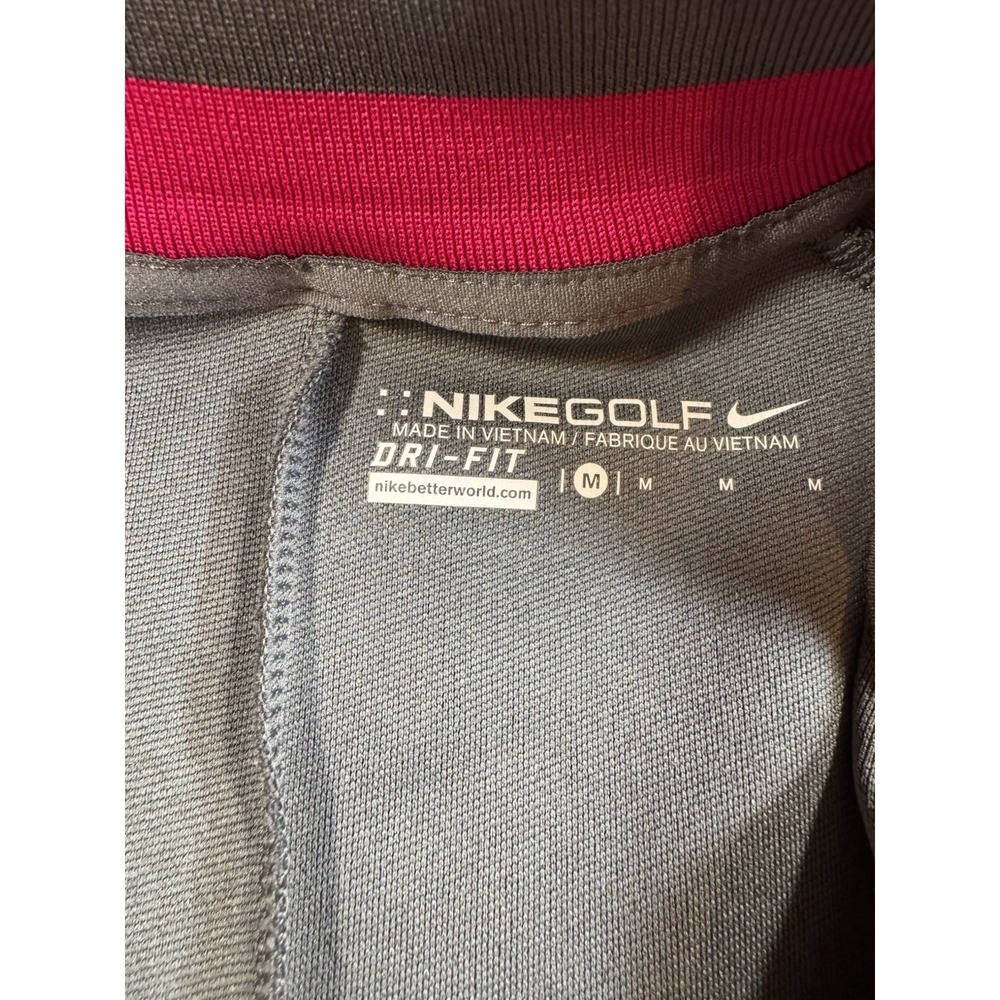 Women's Nike Dri Fit‎ Size M Quarter Zip Pullover Gray Pink Golf Activewear Run - Picture 2 of 3